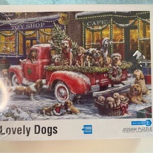 Lovely Dogs Jigsaw Puzzle - Red Truck Scene